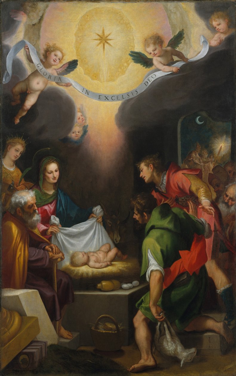 Herdarnas tillbedjan med den heliga Katarina av Alexandria av Ludovico Cardi Cigoli