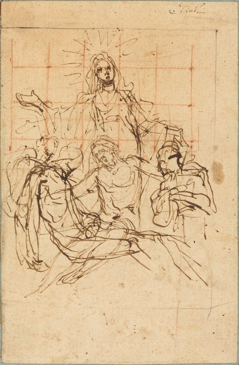 Pietà (recto) av Ludovico Cardi called Cigoli