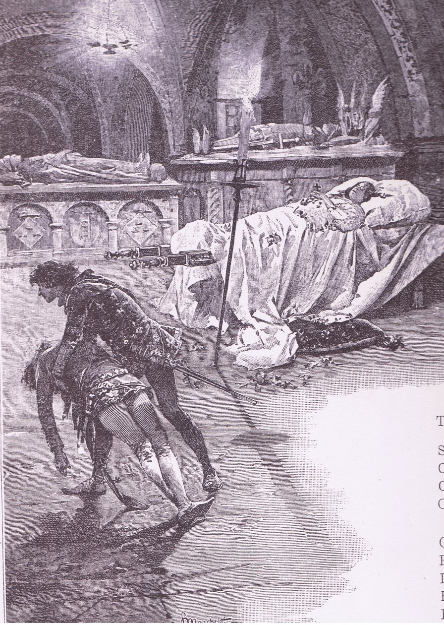 Fair Juliet som med änglar inte finns kvar., illustration från Romeo och Julia, av Ludovico Marchetti