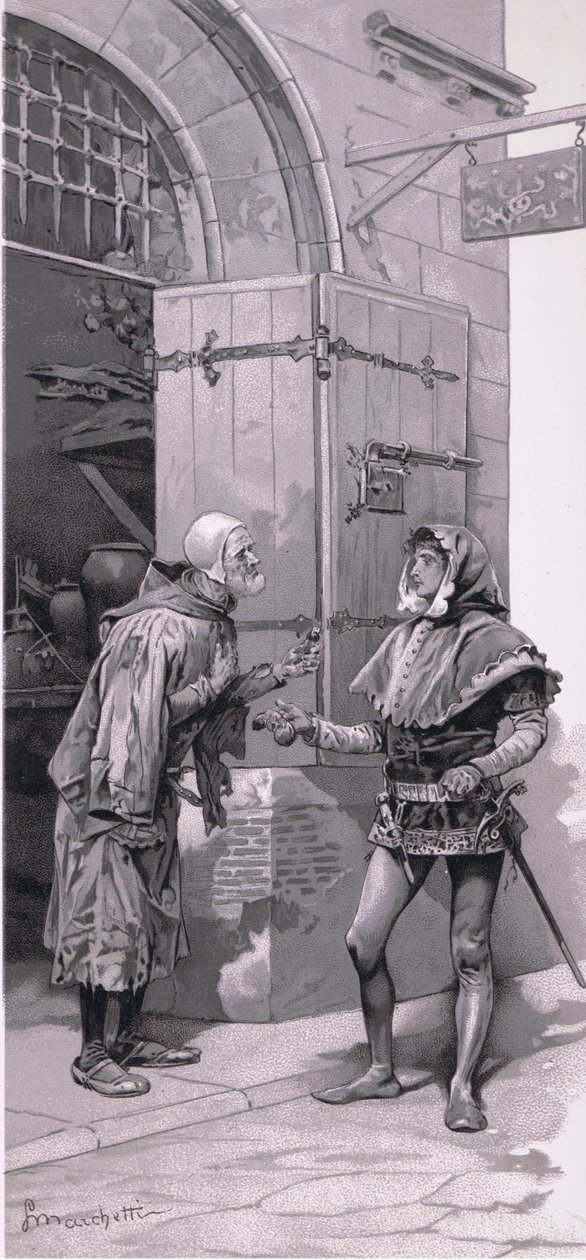 John Jag kunde inte skicka den. Här är den igen., illustration från Romeo och Julia, av Ludovico Marchetti