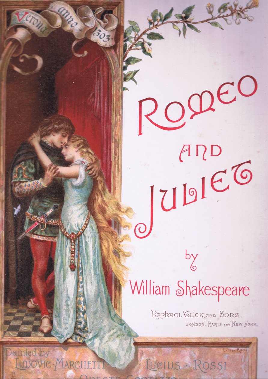 Titelsida, illustration från Romeo och Julia, av Ludovico Marchetti