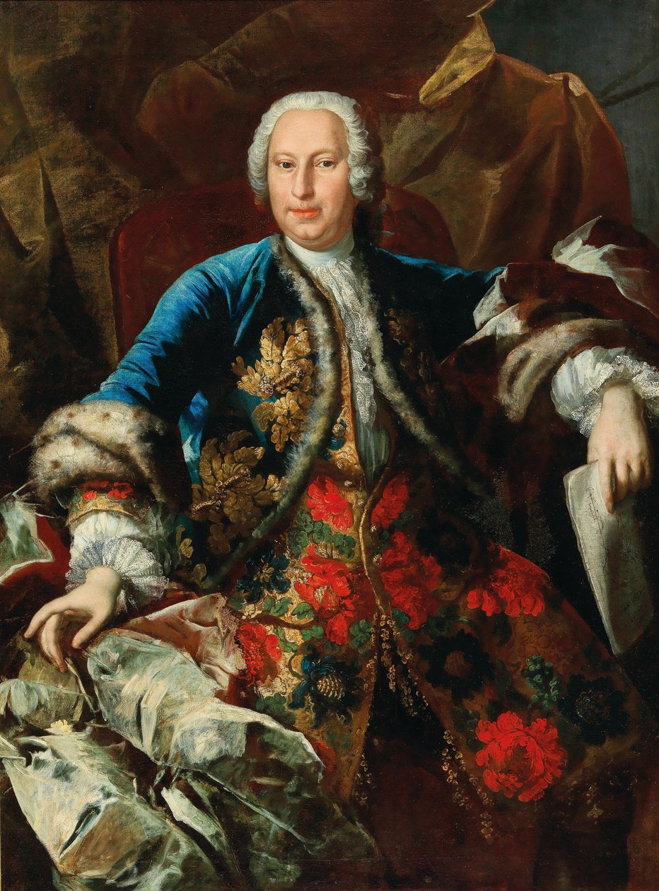 Porträtt av kompositören Pietro Torri ca. 1650-1737, omkring 1735. av Ludovico Stern