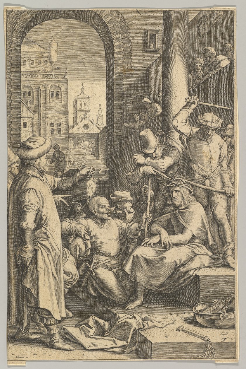 The Crowning with Thorns, från The Passion of Christ, ca. 1623. av Ludovicus Siceram