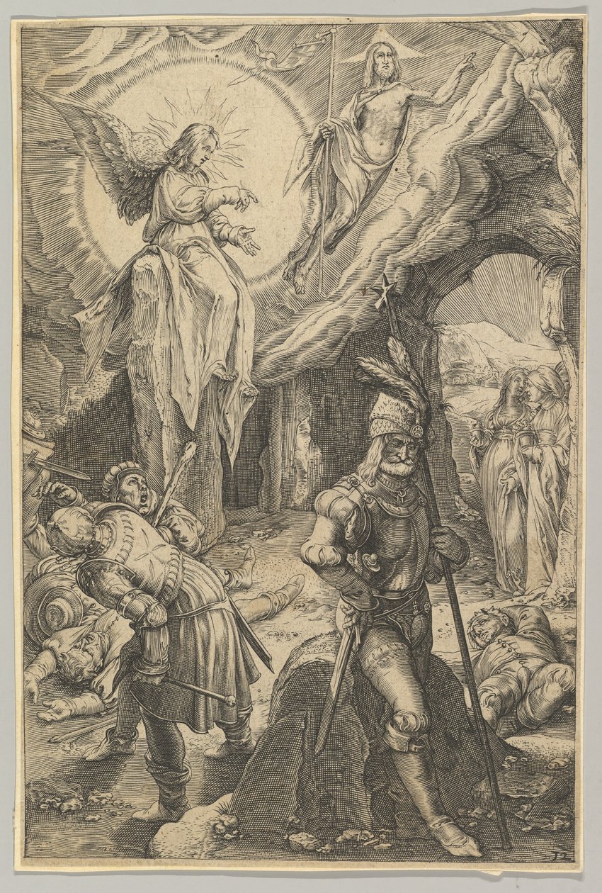 Uppståndelsen, från The Passion of Christ, ca. 1623. av Ludovicus Siceram