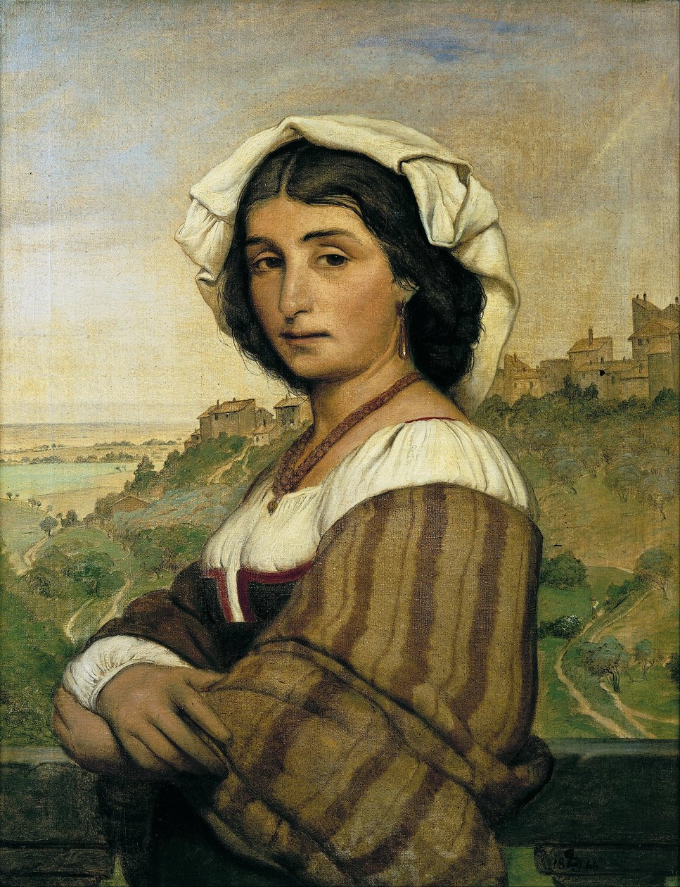 Modellen Stella. I bakgrunden, Ariccia av Ludvig Abelin Schou