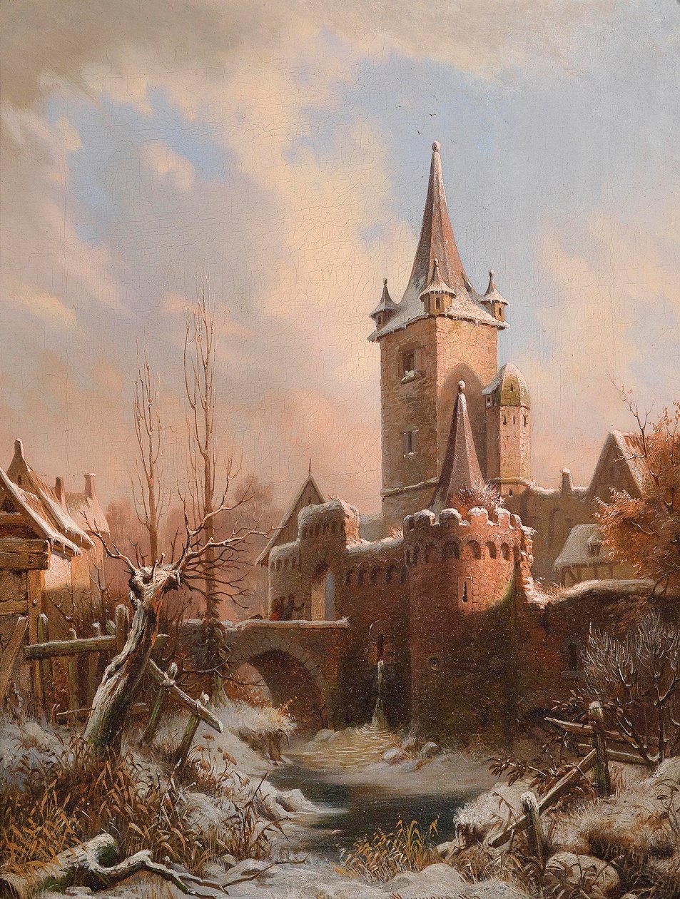 Carl Ludwig Ferdinand Messmann Slottslandskap på vintern av Ludvig Messmann