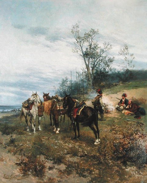 Grazing, ca 1890 (olja på duk) av Ludwick Gedleck