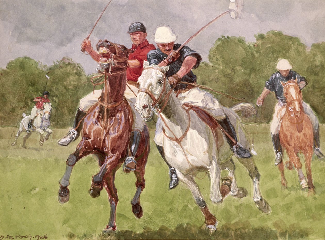 Riding Off, 1925 (wc och gouache på papper) av Ludwig Koch