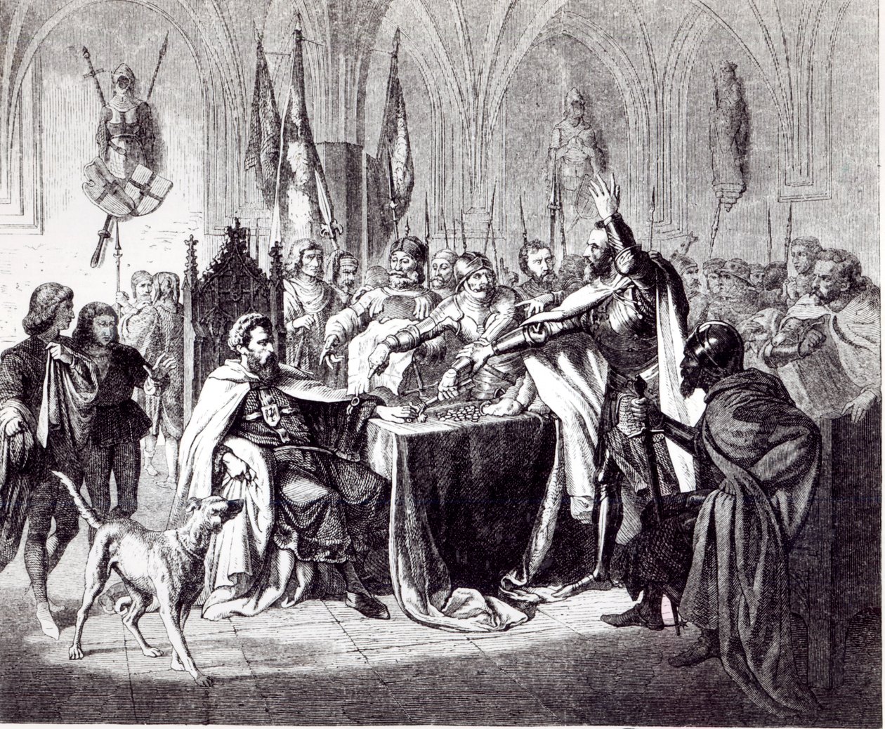 Försäljningen av slottet Marienburg 1457 till kung Kasimir IV av Polen, 1854 av Ludwig Rosenfelder