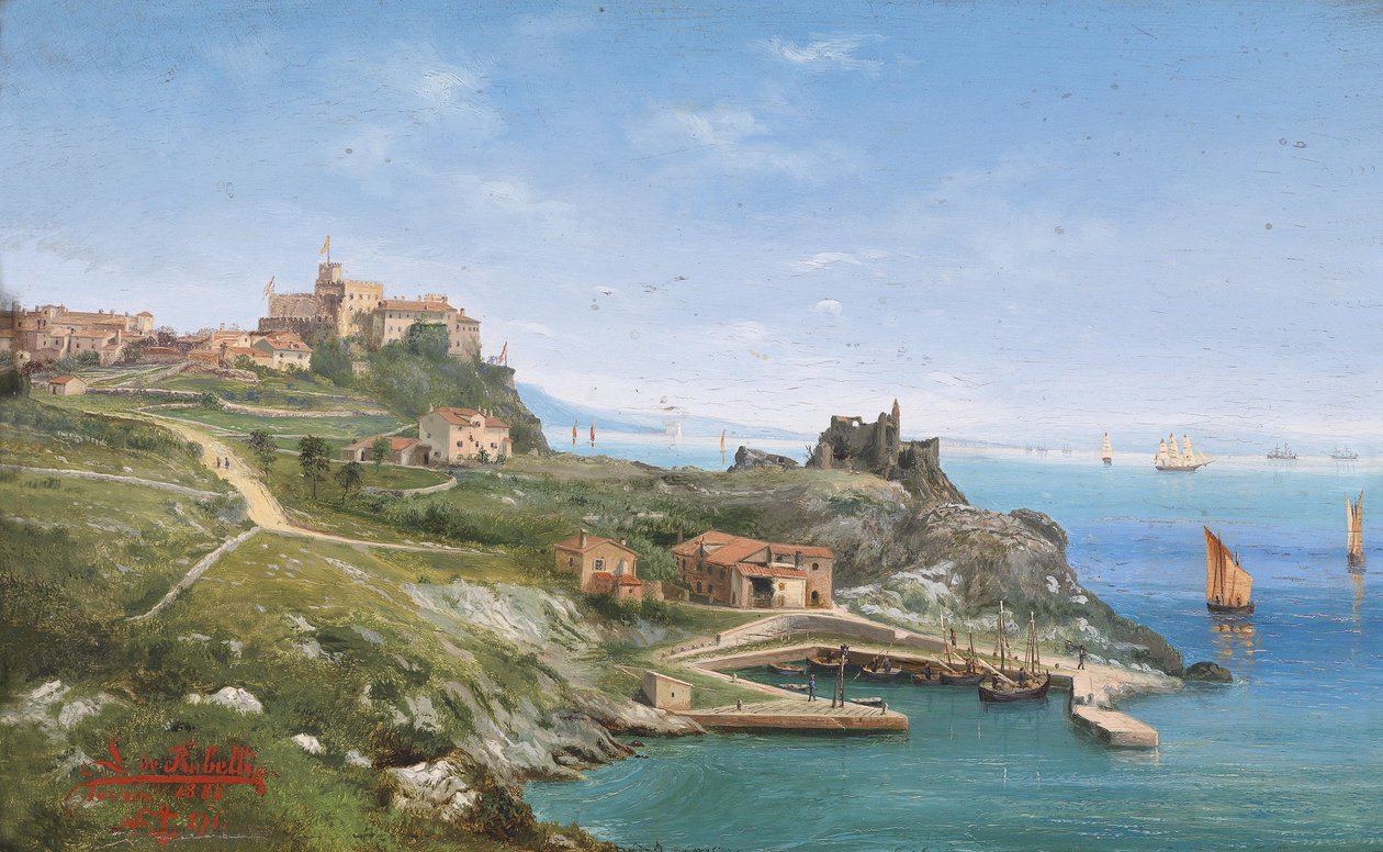 Castello de Duino, near Trieste av Ludwig Rubelli von Sturmfest