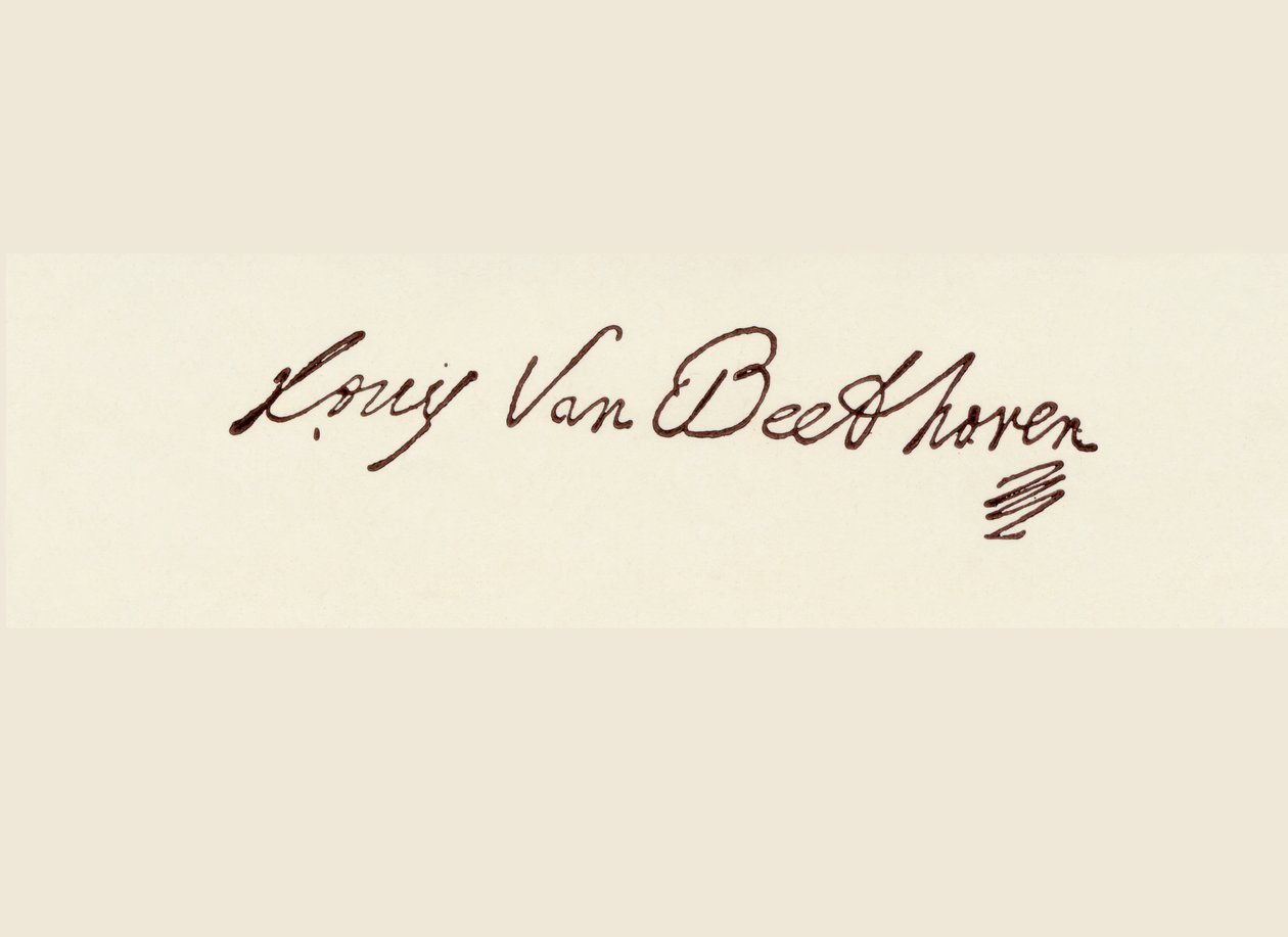 Ludvig van Beethovens signatur (pen och bläck) av Ludwig van Beethoven