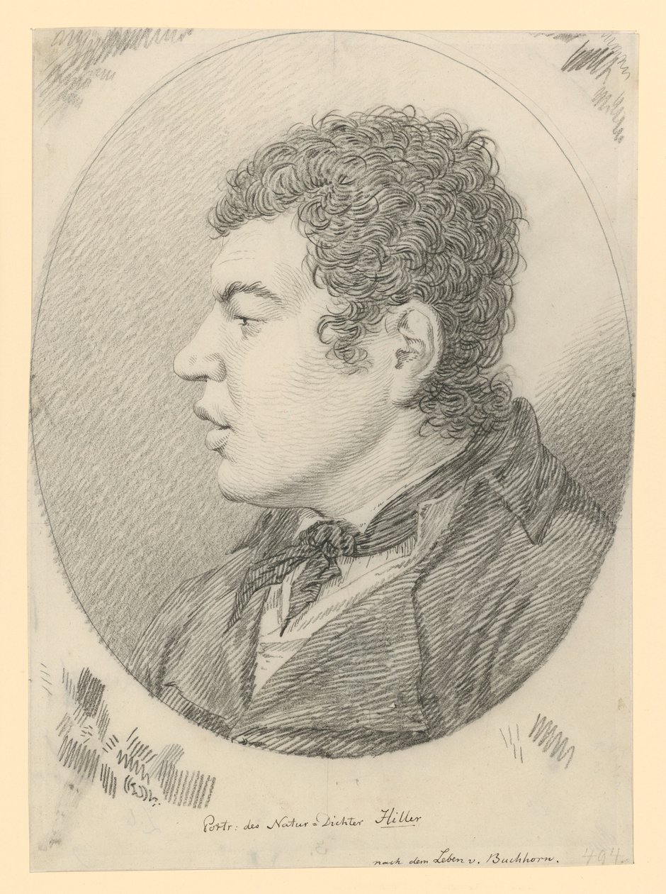 Porträtt av poeten Hiller av Ludwig Buchhorn