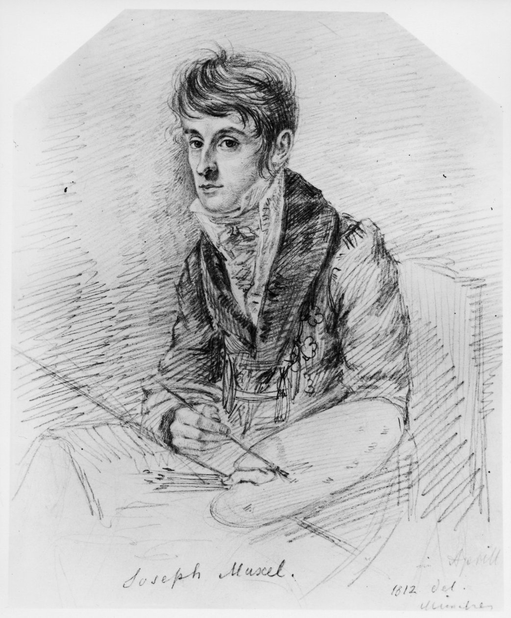 Porträtt av målaren Josef Muxel av Ludwig Emil Grimm