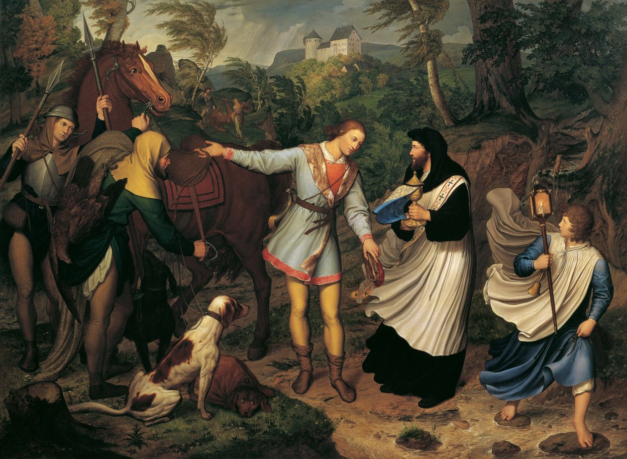 Rudolf av Habsburg och prästen av Ludwig Ferdinand Schnorr von Carolsfeld