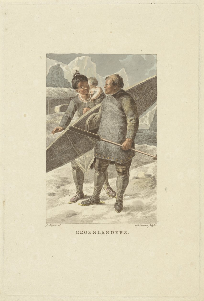 Invånare på Grönland Grönländare (titel på objekt) av Ludwig Gottlieb Portman