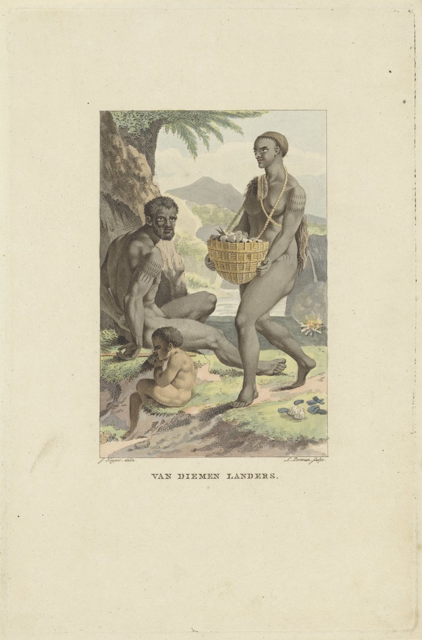 Tasmaniens folk Van Diemen Landers (titel på objekt) av Ludwig Gottlieb Portman