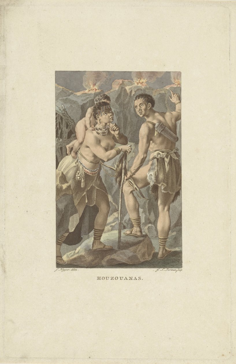 Invånare i Sydafrika (Houzouana) Houzouanas (titel på objekt) av Ludwig Gottlieb Portman