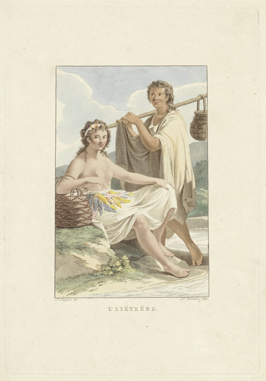 Invånare på ön Ulietea (Raiatea) Ulieteans (titel på objekt) av Ludwig Gottlieb Portman