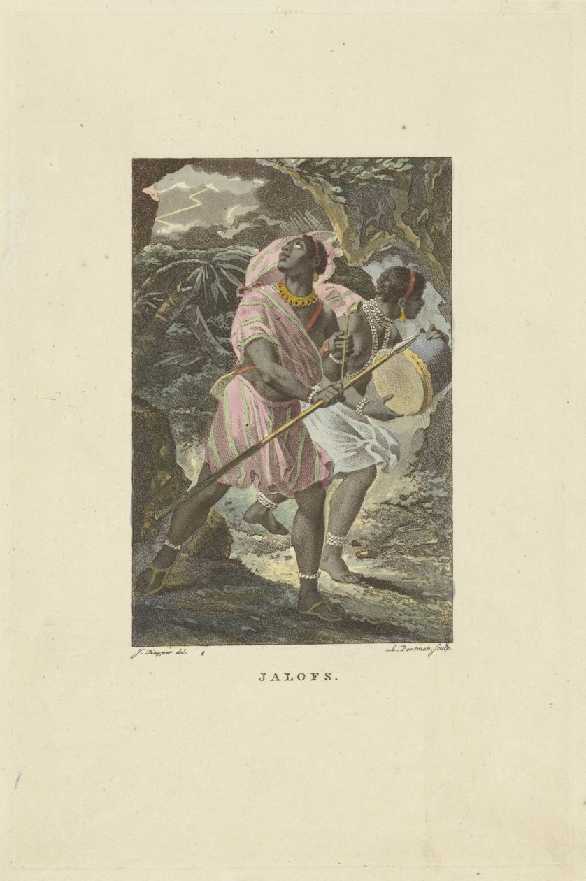 Invånare i västra Afrika Jalofs (titel på objekt) av Ludwig Gottlieb Portman