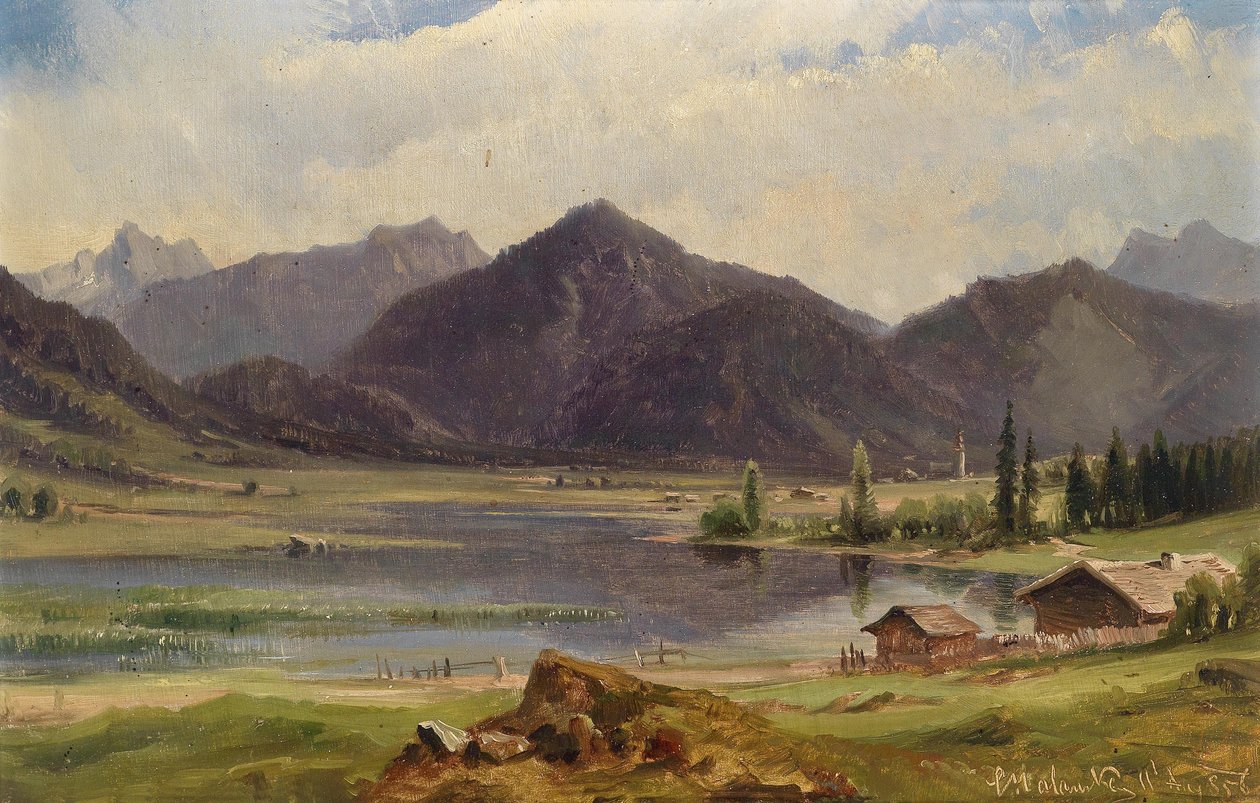 Plansee i Tyrolen, enligt etiketten på baksidan av Ludwig Halauska