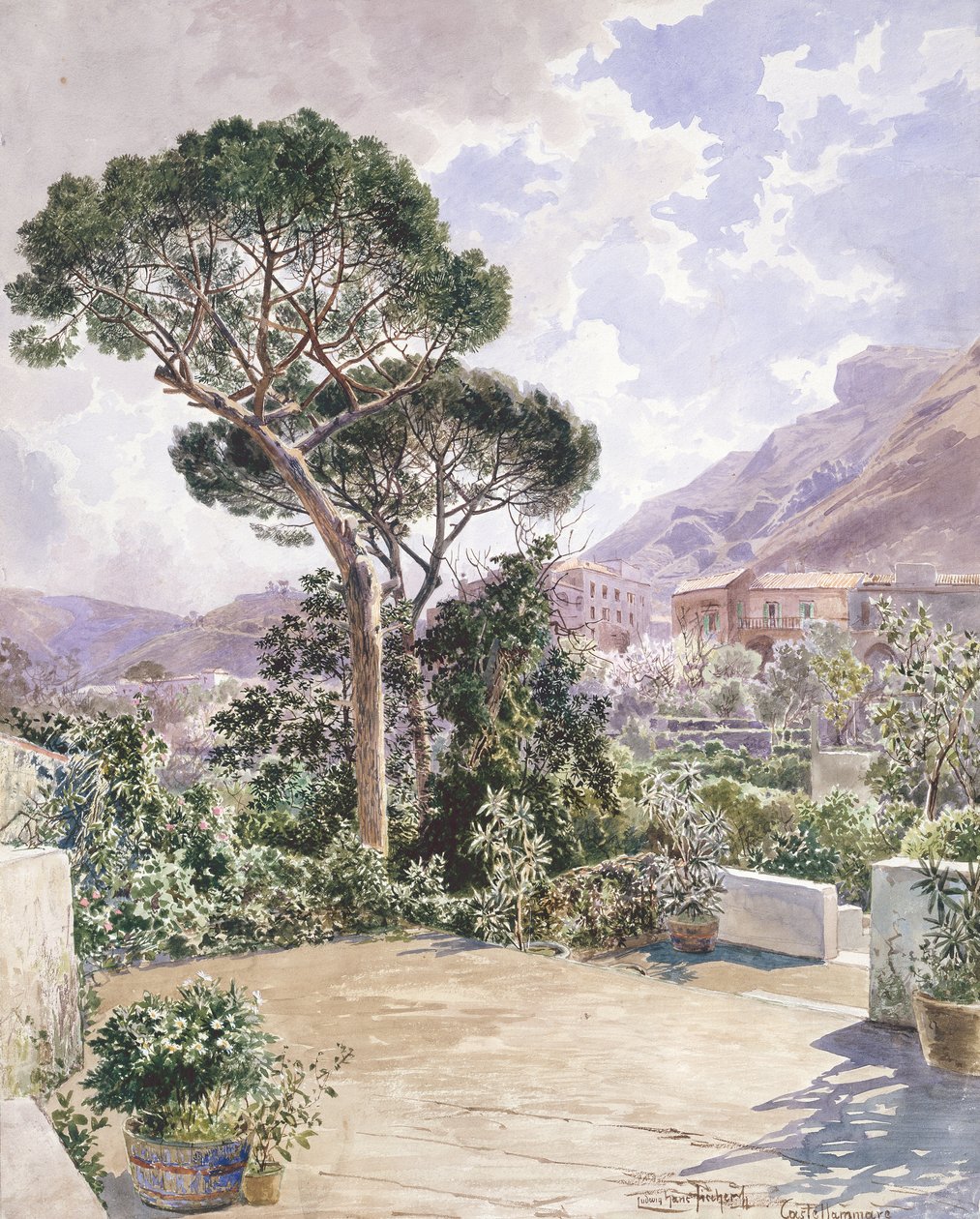 Castellamare (penna och akvarell) av Ludwig Hans Fischer