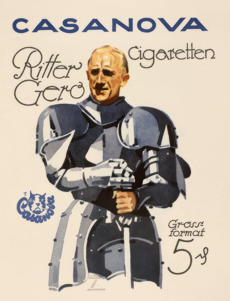 Casanova Cigaretter / Ritter Gero av Ludwig Hohlwein