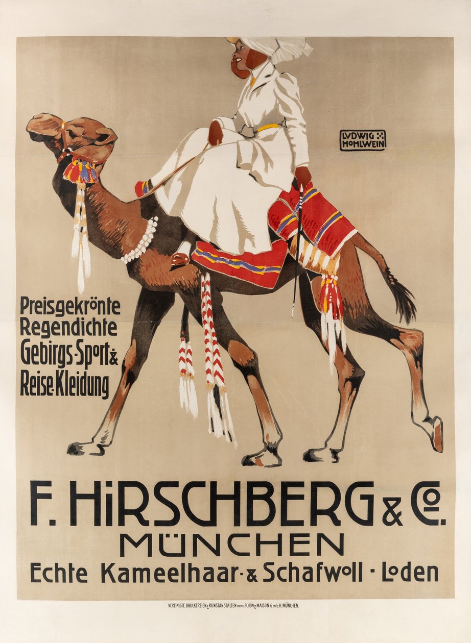 Hirschberg & Co. Sport- och resekläder, 1907. av Ludwig Hohlwein