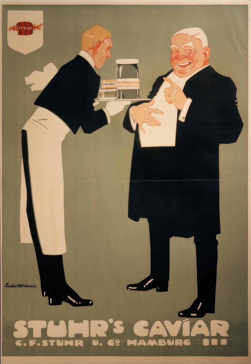 Mat / kaviar (rensad och saltad löjrom). av Ludwig Hohlwein