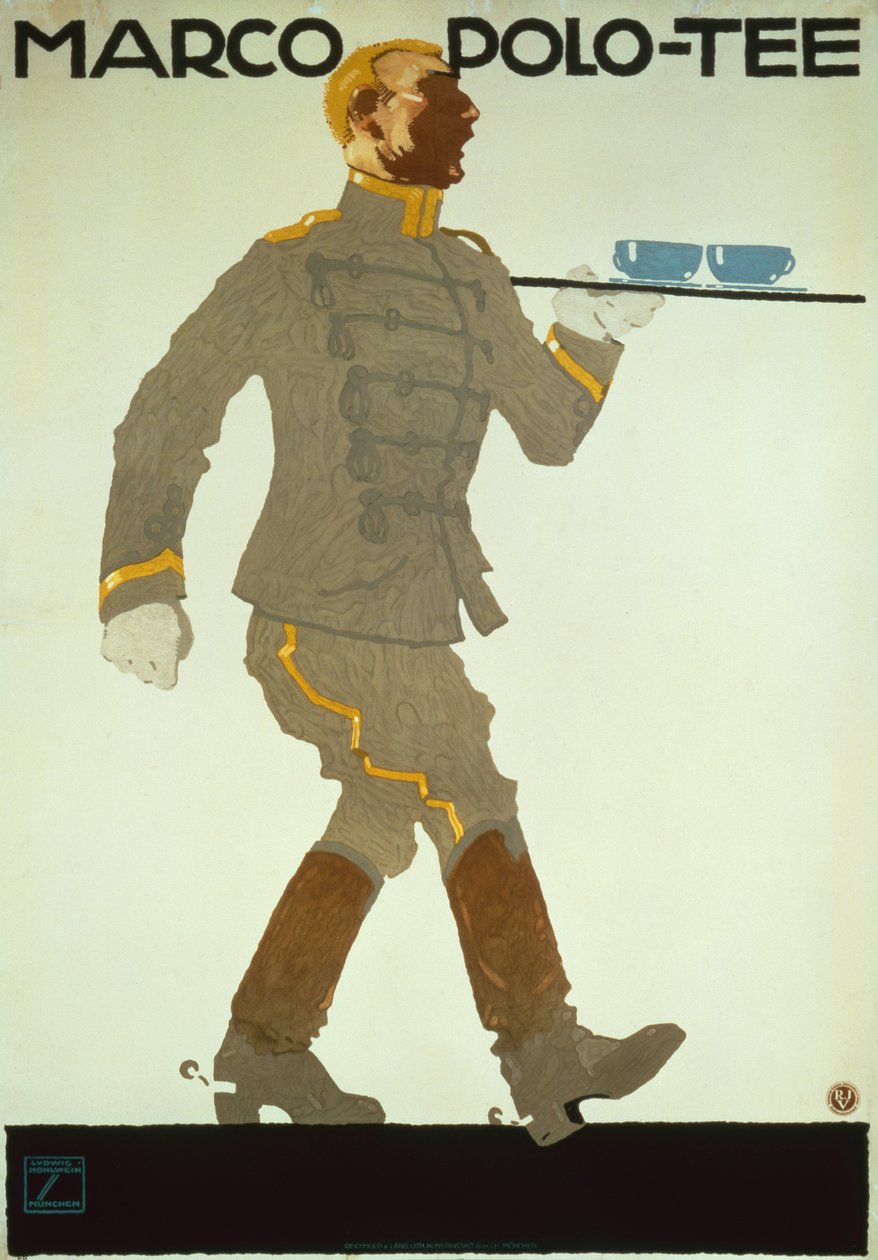 Marco Polo T-shirt, ca 1914 (färg litho) av Ludwig Hohlwein