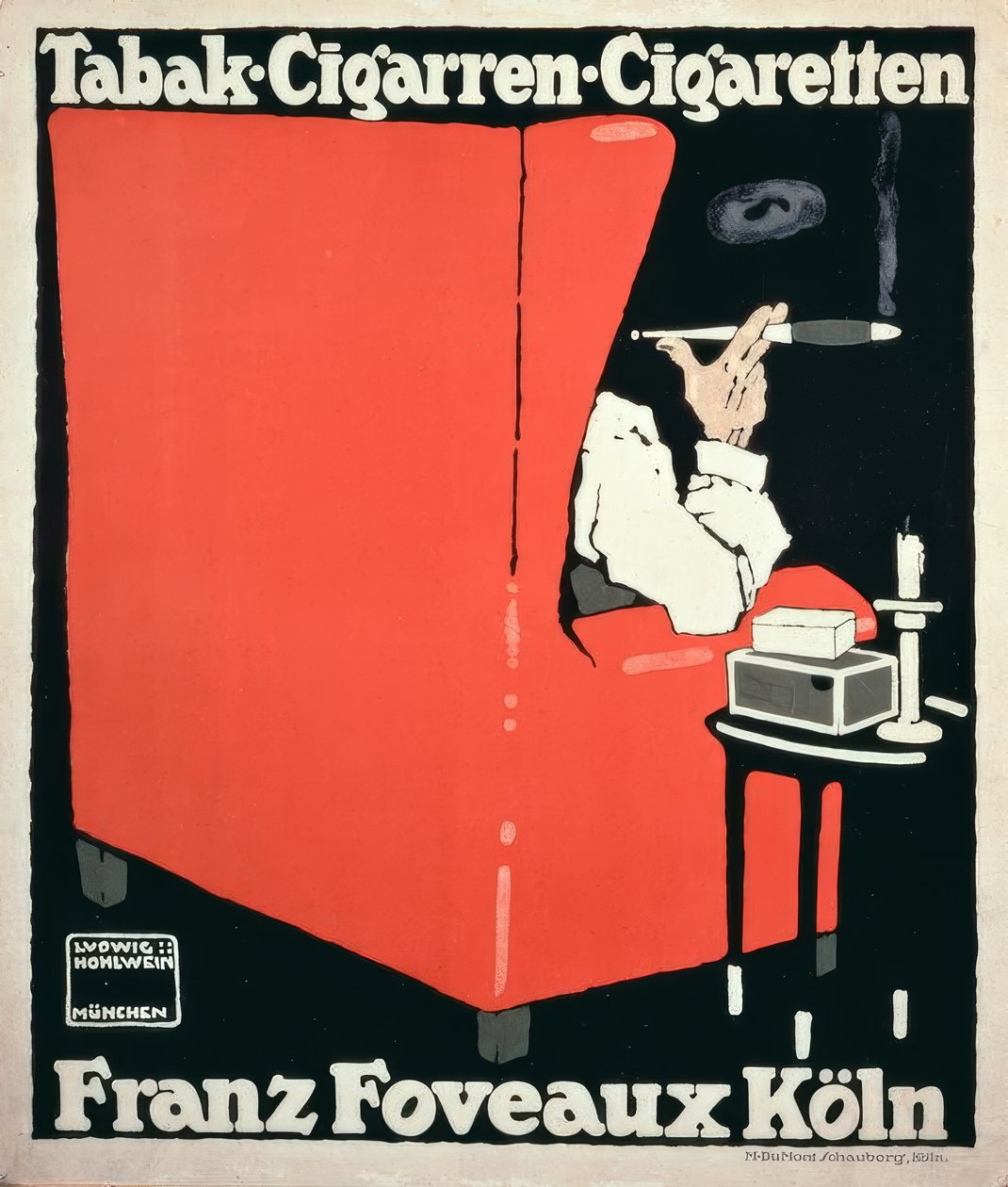Tobak-Cigaretter-Cigaretter Franz Foveaux Köln av Ludwig Hohlwein