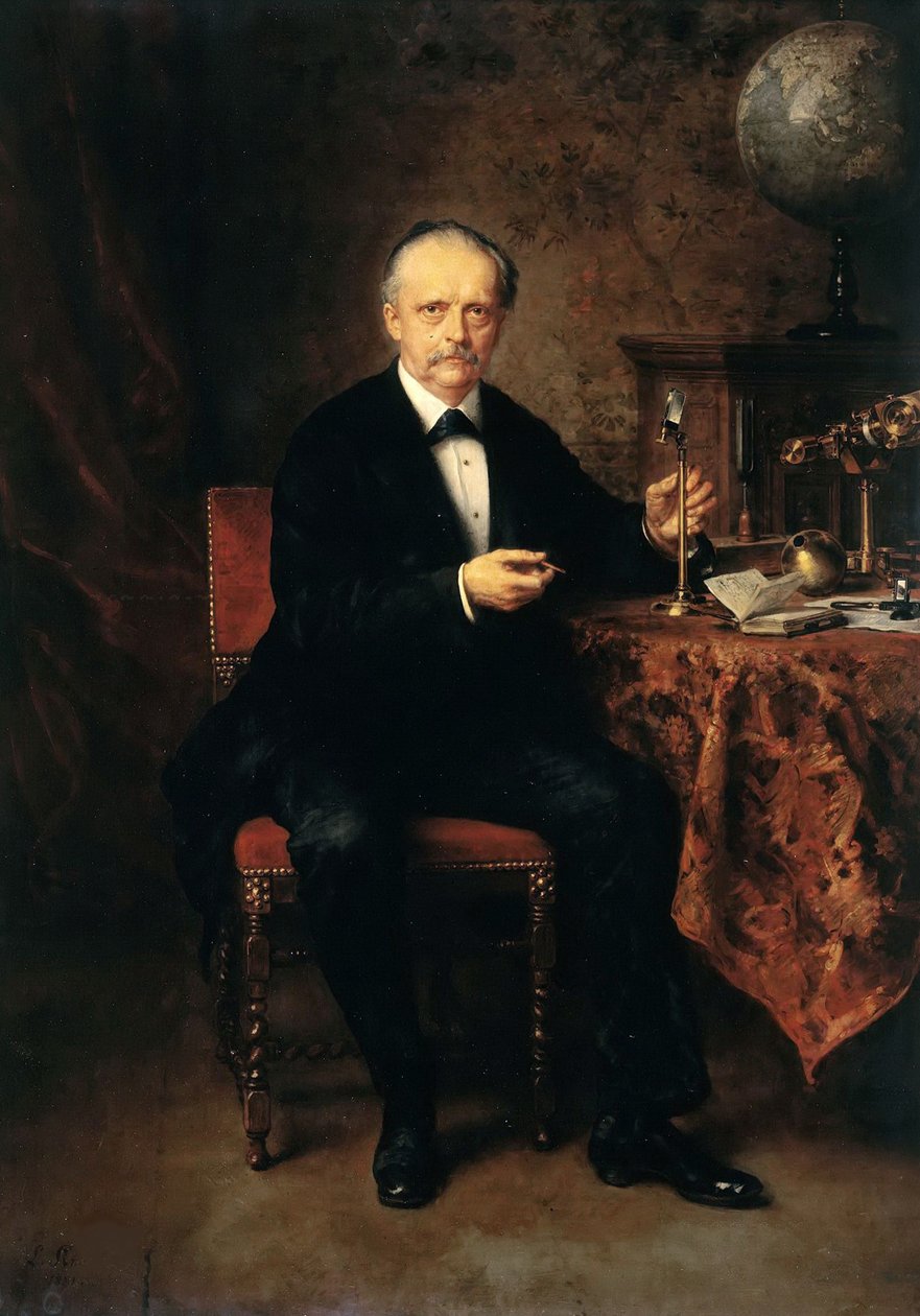 Porträtt av Hermann Ludwig Ferdinand von Helmholtz av Ludwig Knaus