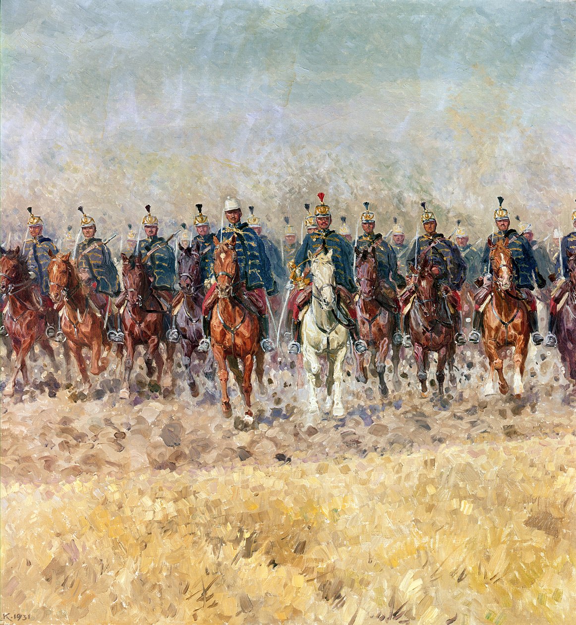 Husarernas svanesång, 1931 (Schwanengesang) av Ludwig Koch