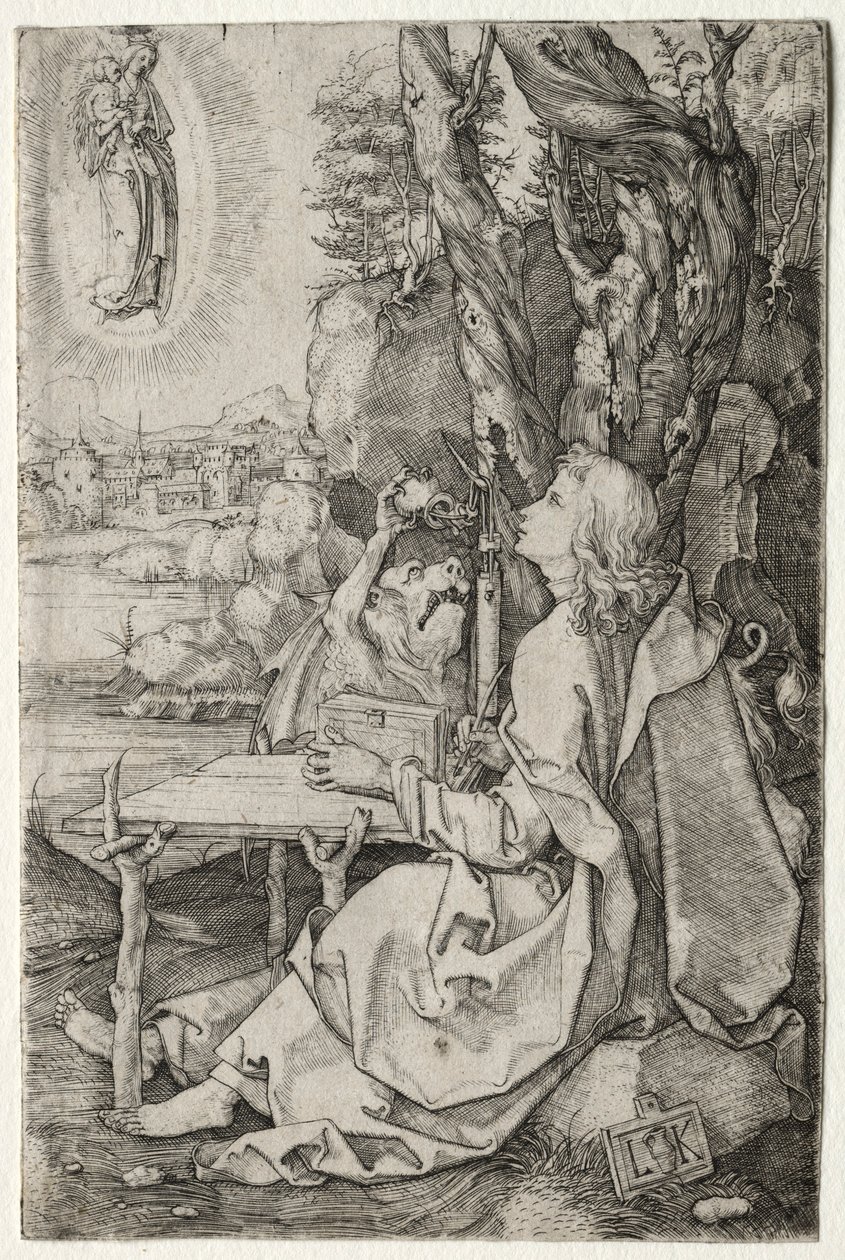 St John på ön Patmos. av Ludwig Krug