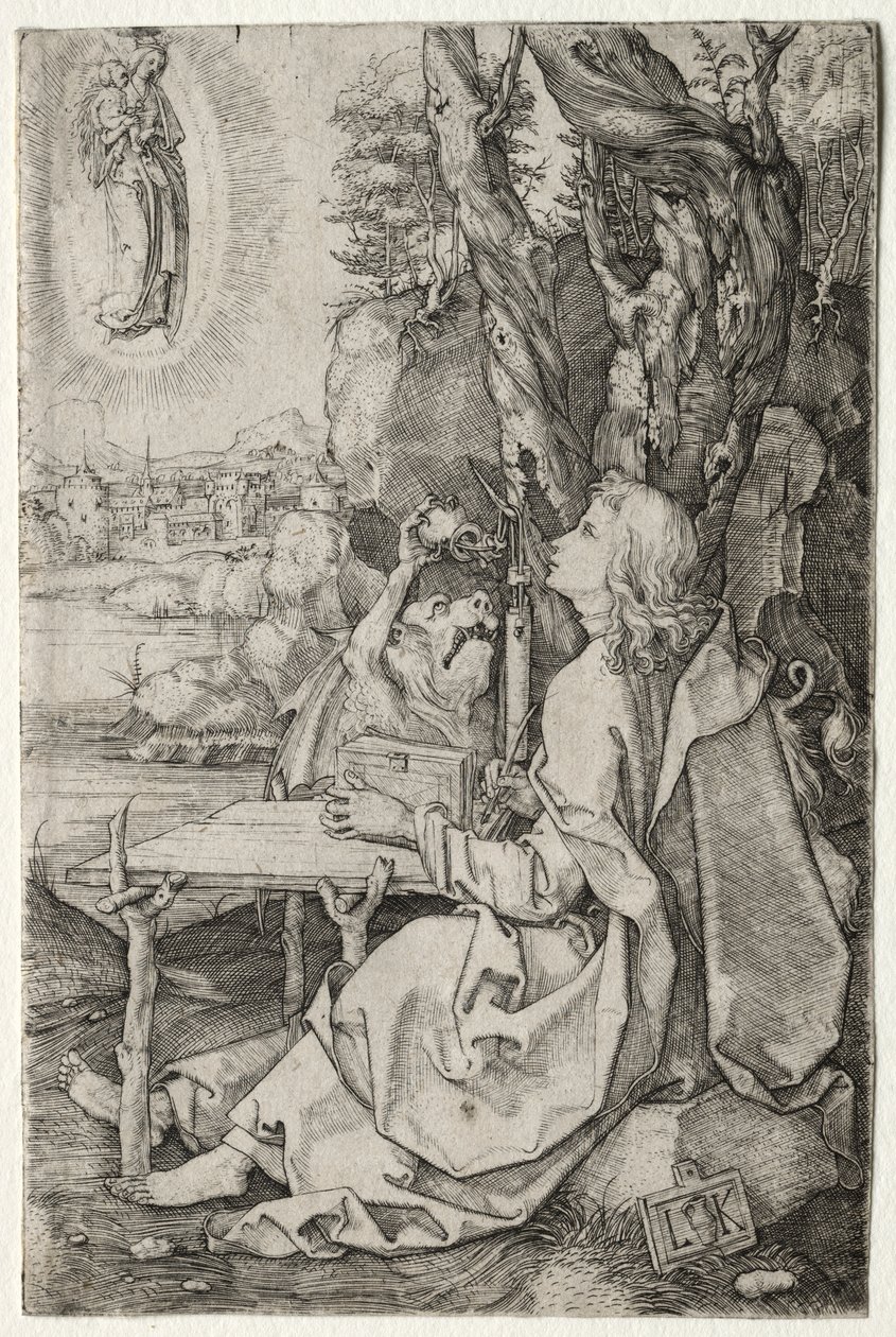 St John på ön Patmos av Ludwig Krug