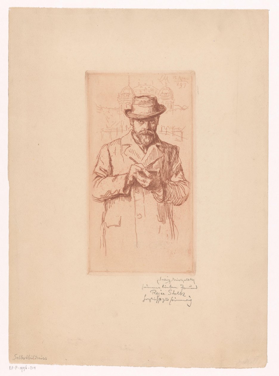 Självporträtt av Ludwig Michaleck av Ludwig Michalek
