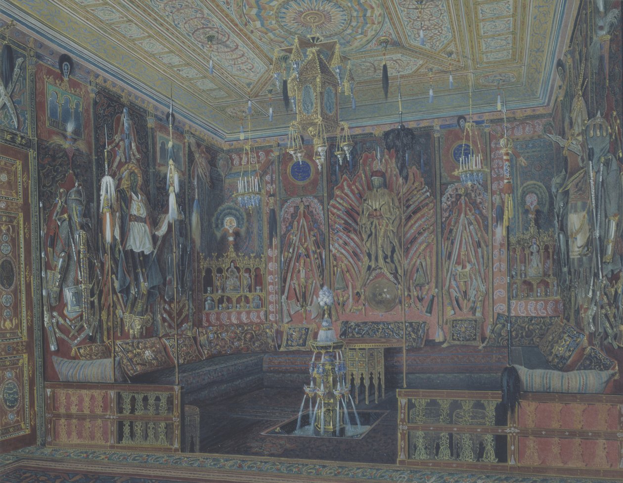 Det asiatiska turkiska rummet i det stora palatset i Tsarskoye Selo av Ludwig Premazzi