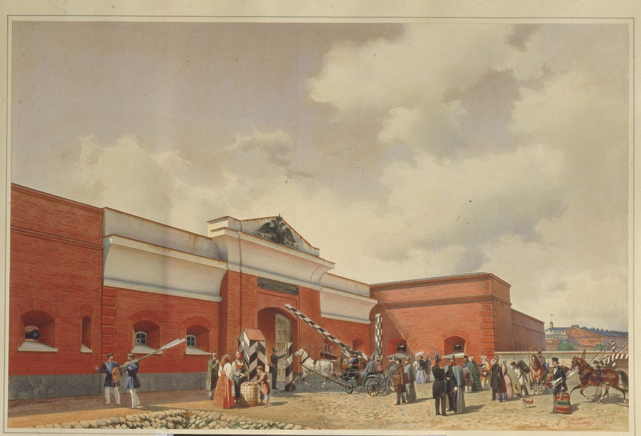 Kronstadts sjöfästning Sankt Petersburgsporten, 1850 av Ludwig Premazzi