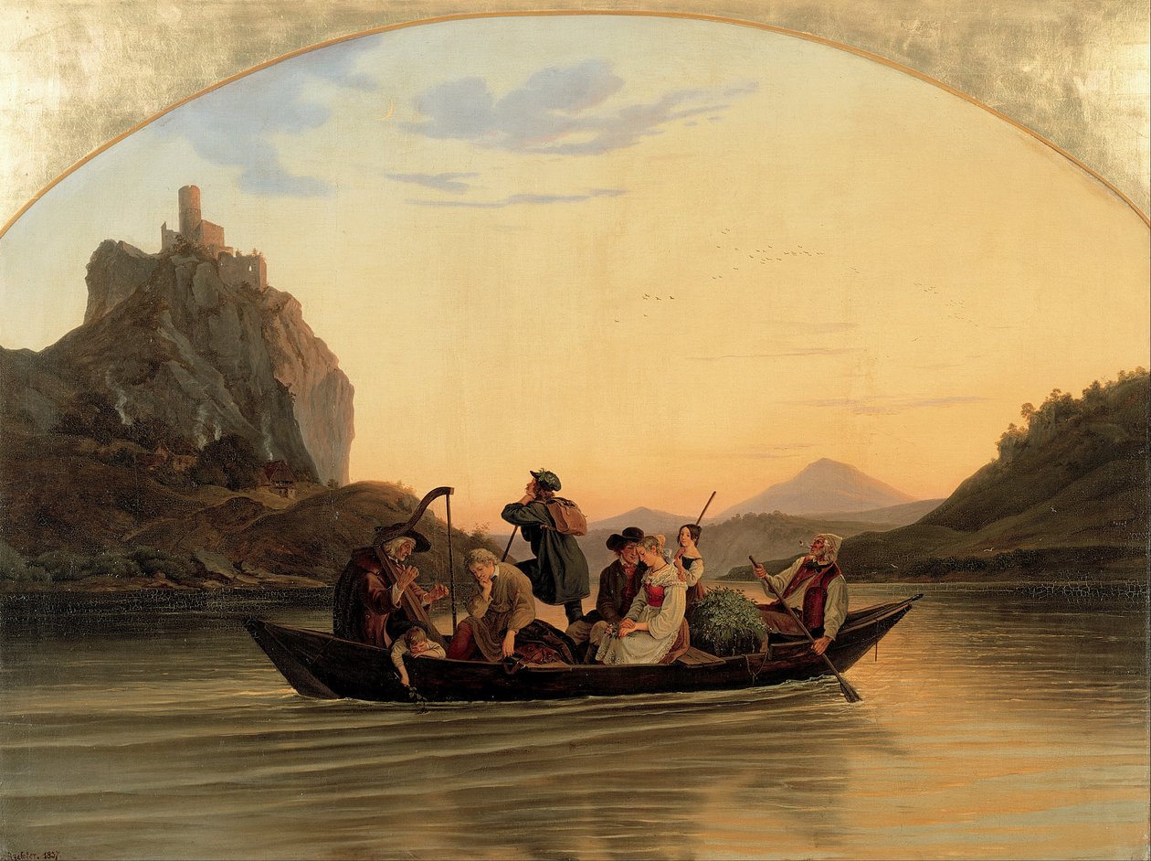 Korsning vid Schreckenstein av Ludwig Richter