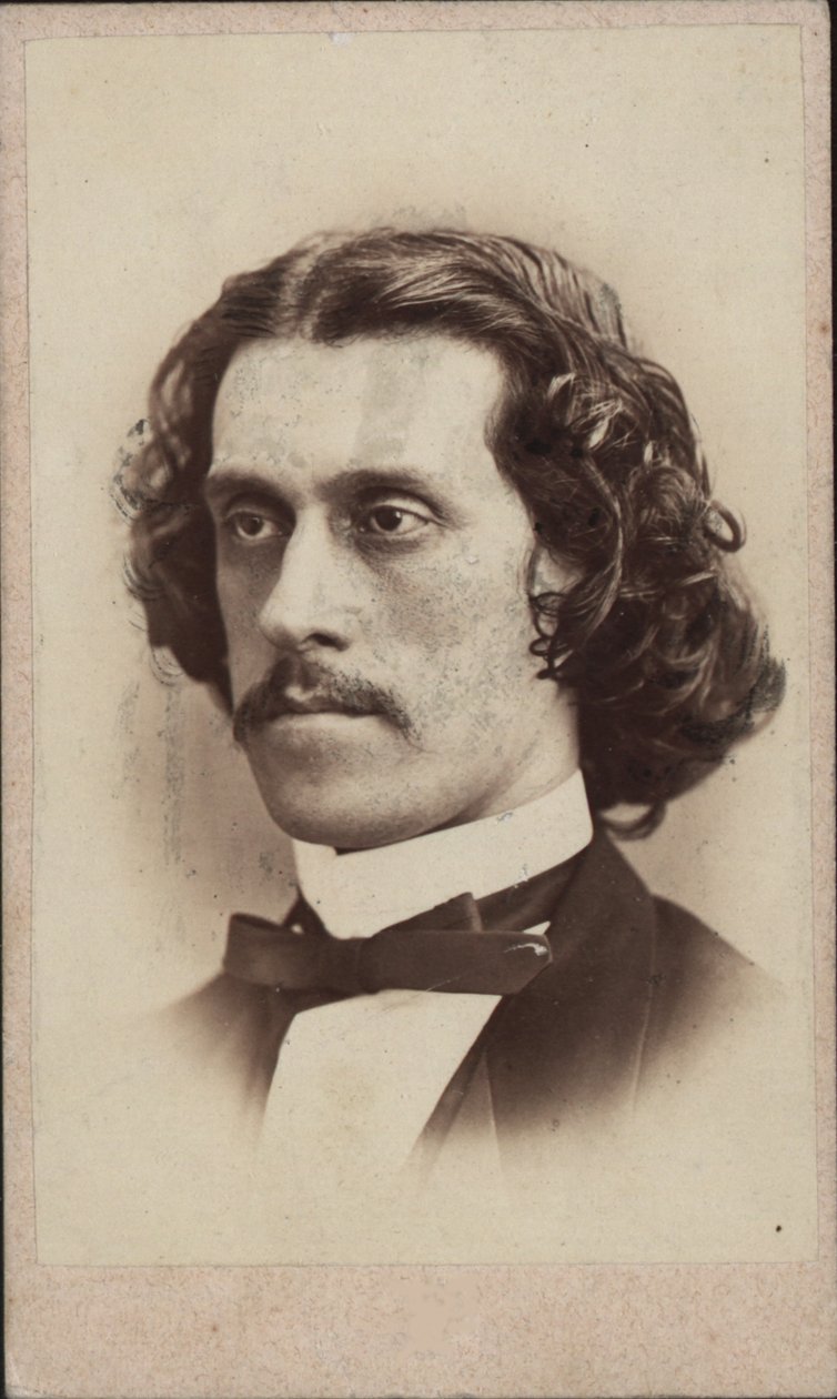 Porträtt av kompositören Josef Strauss 1827-1870, ca 1860. av Ludwig Schrank