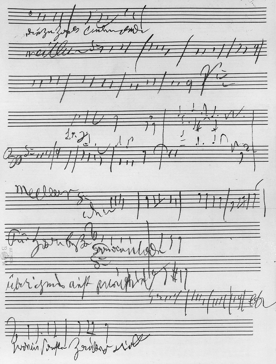 Handskriven musikmusik (bläck på papper) av Ludwig van Beethoven