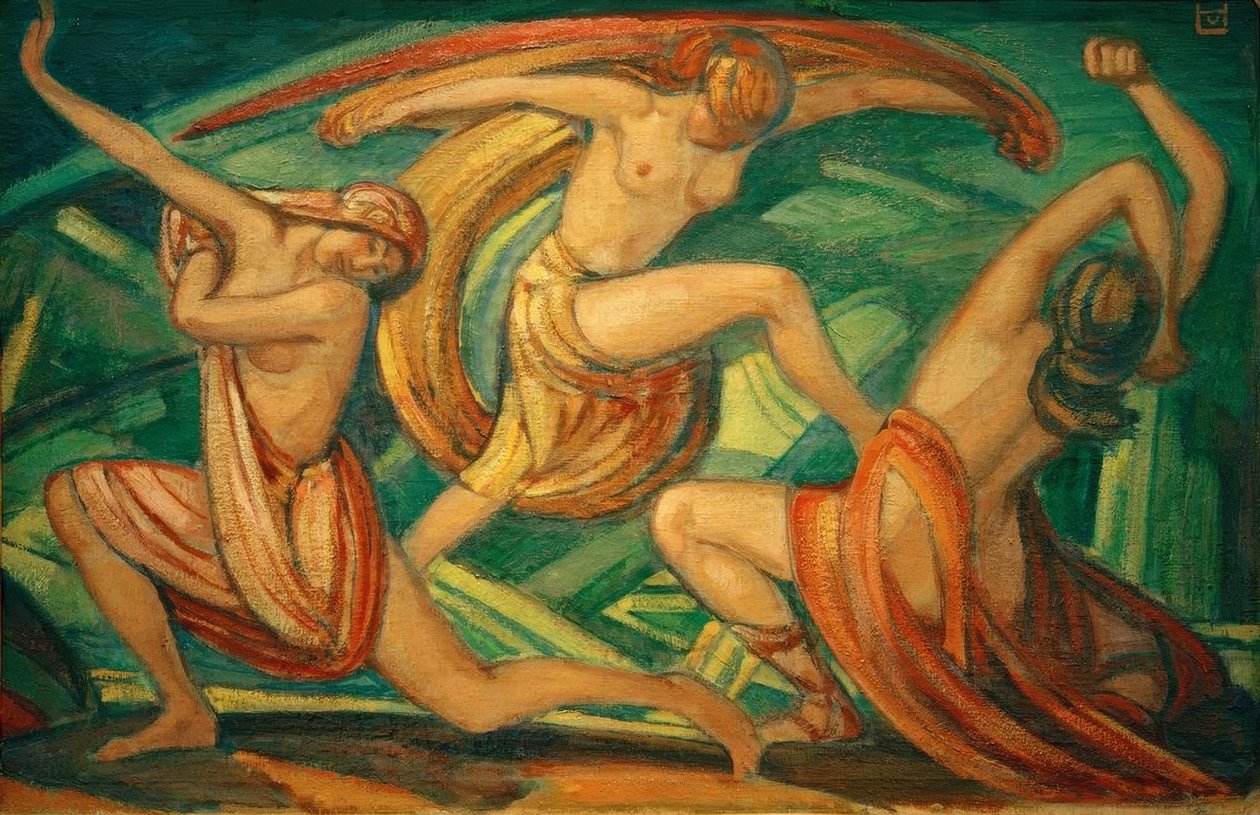 Tre dansande kvinnor av Ludwig von Hofmann