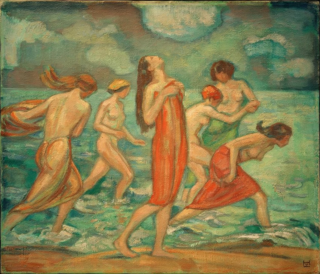 L. v. Hofmann, badande tjejer av Ludwig von Hofmann