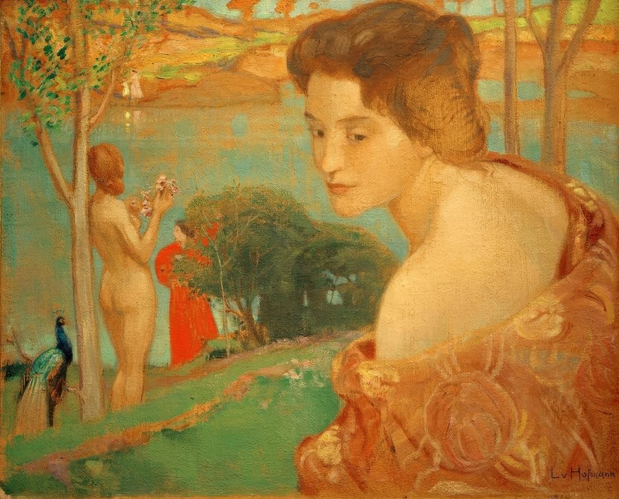 Flicka på stranden av Ludwig von Hofmann