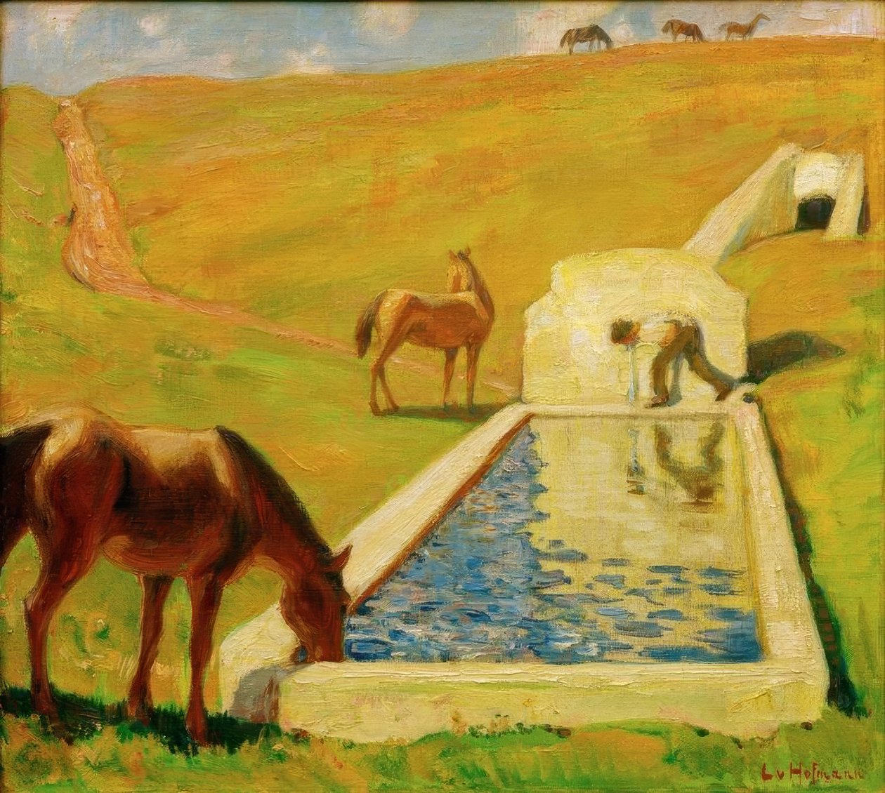 Vattenhål i den romerska Campagna av Ludwig von Hofmann