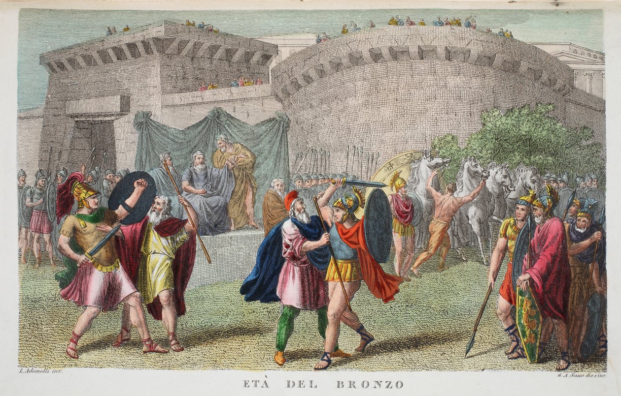 Bronsåldern eller Eta del Bronzo, bok I, illustration från Ovidius