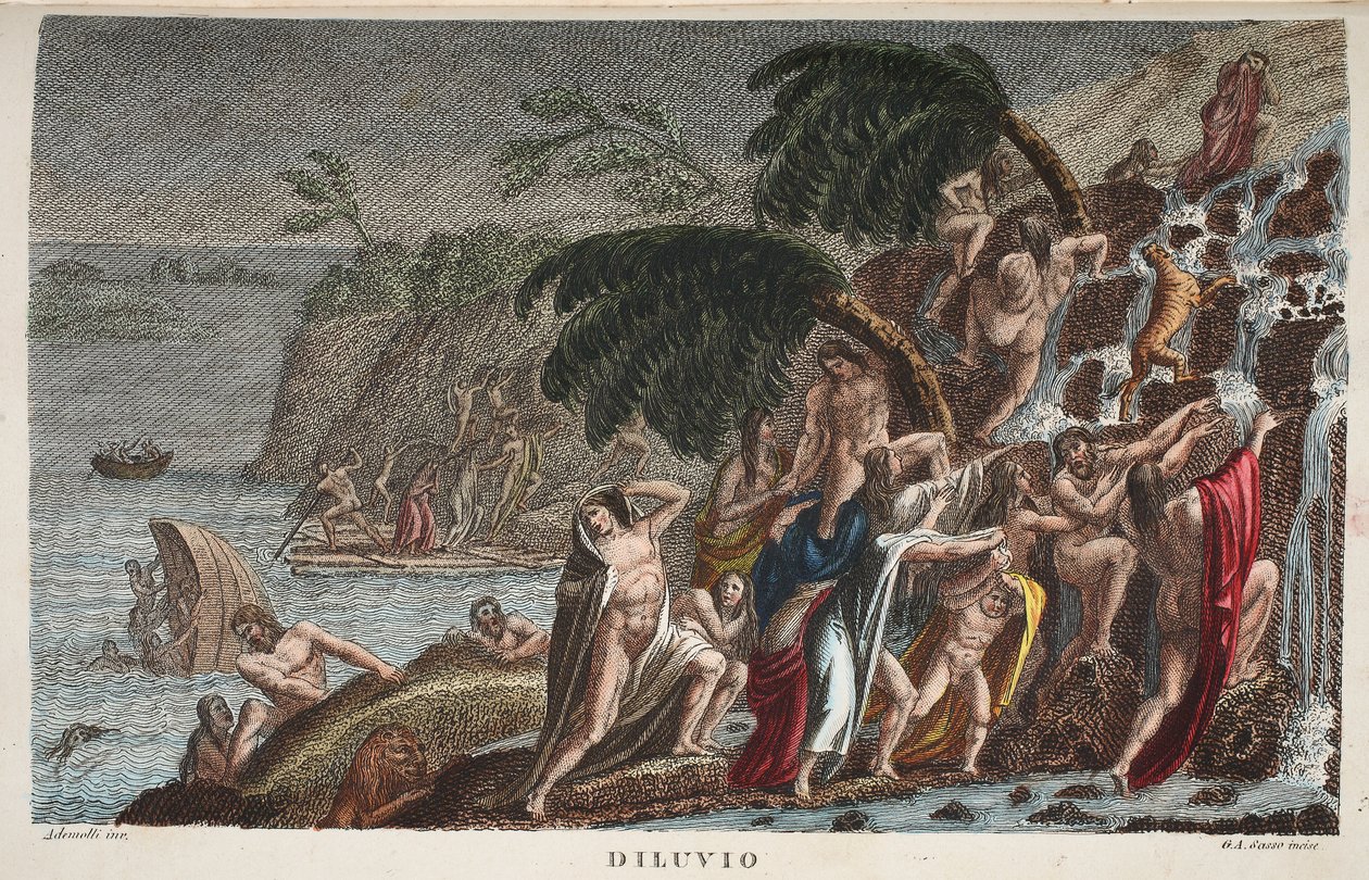 The Flood or Diluvio, Bok I, illustration från Ovid