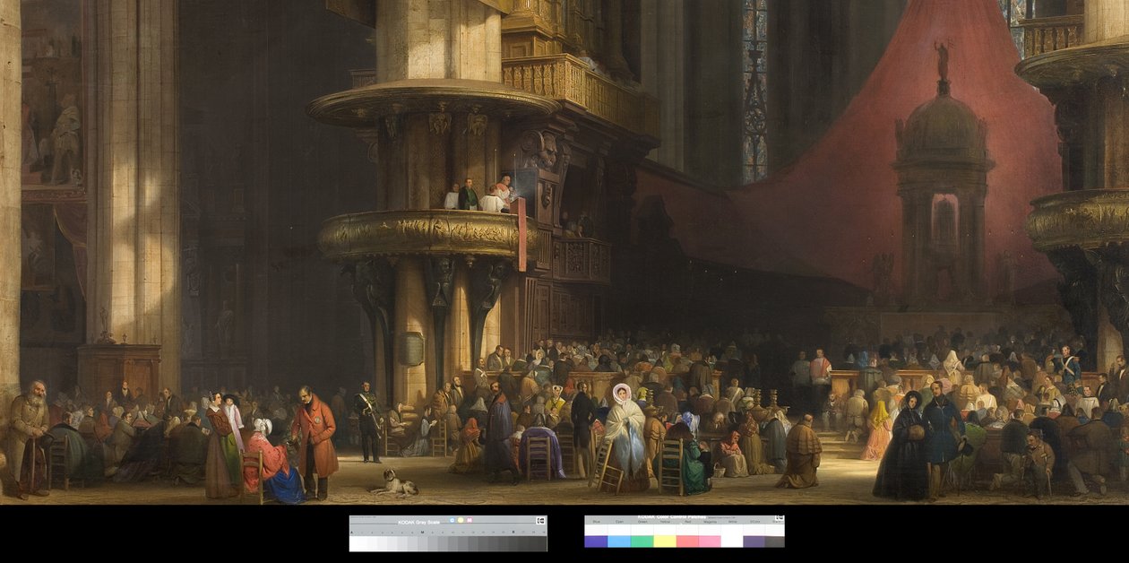 Interiör av Milanos katedral, Italien, 1840 av Luigi Bisi