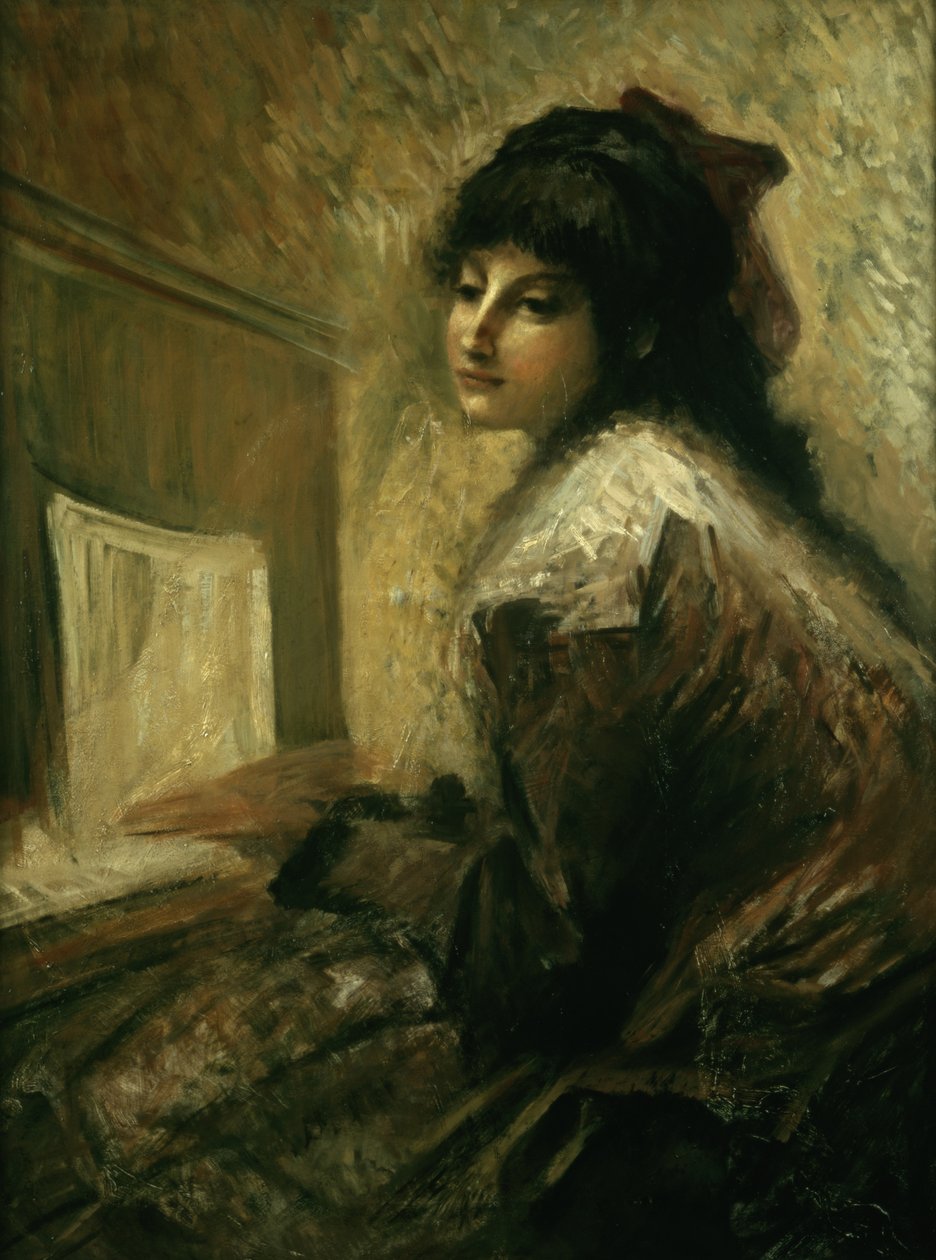 Flicka vid pianot av Luigi Conconi