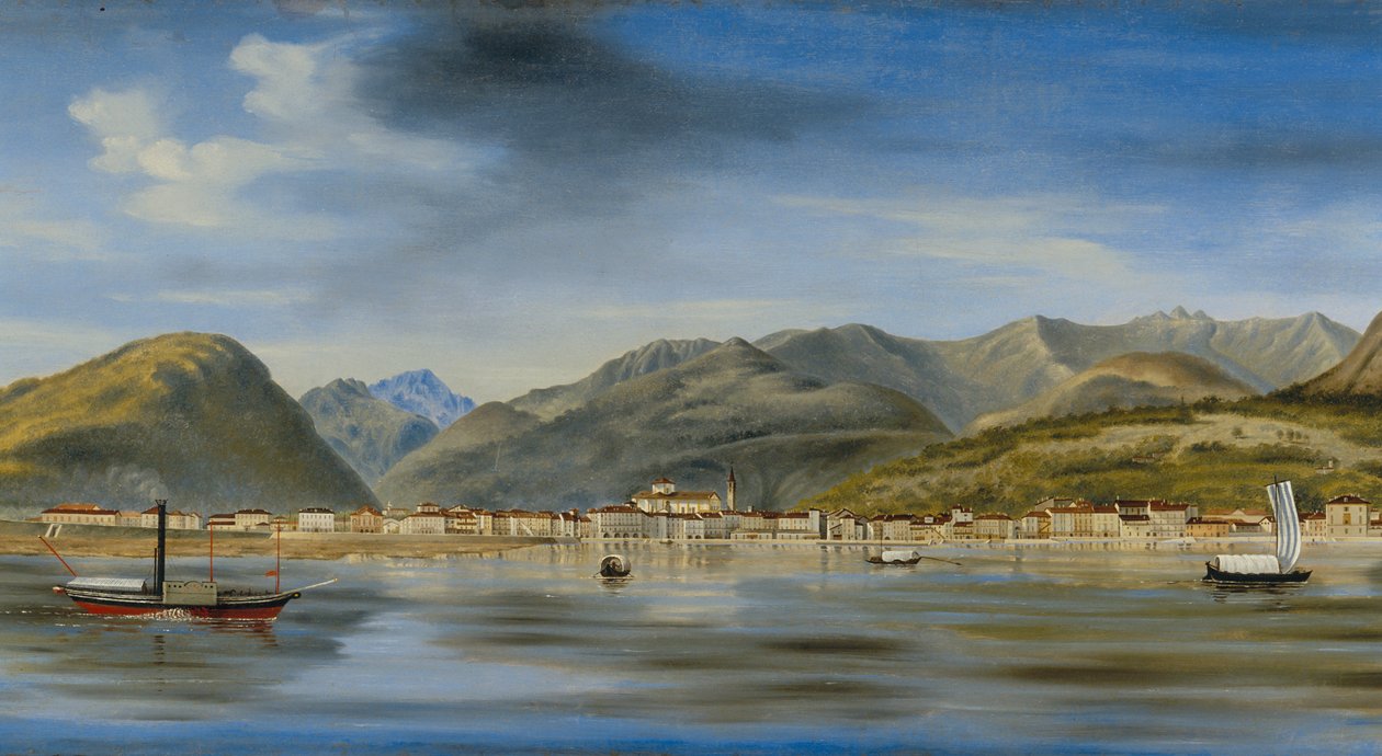 Utsikt över Intra från sjön, ca 1833-90 av Luigi Litta