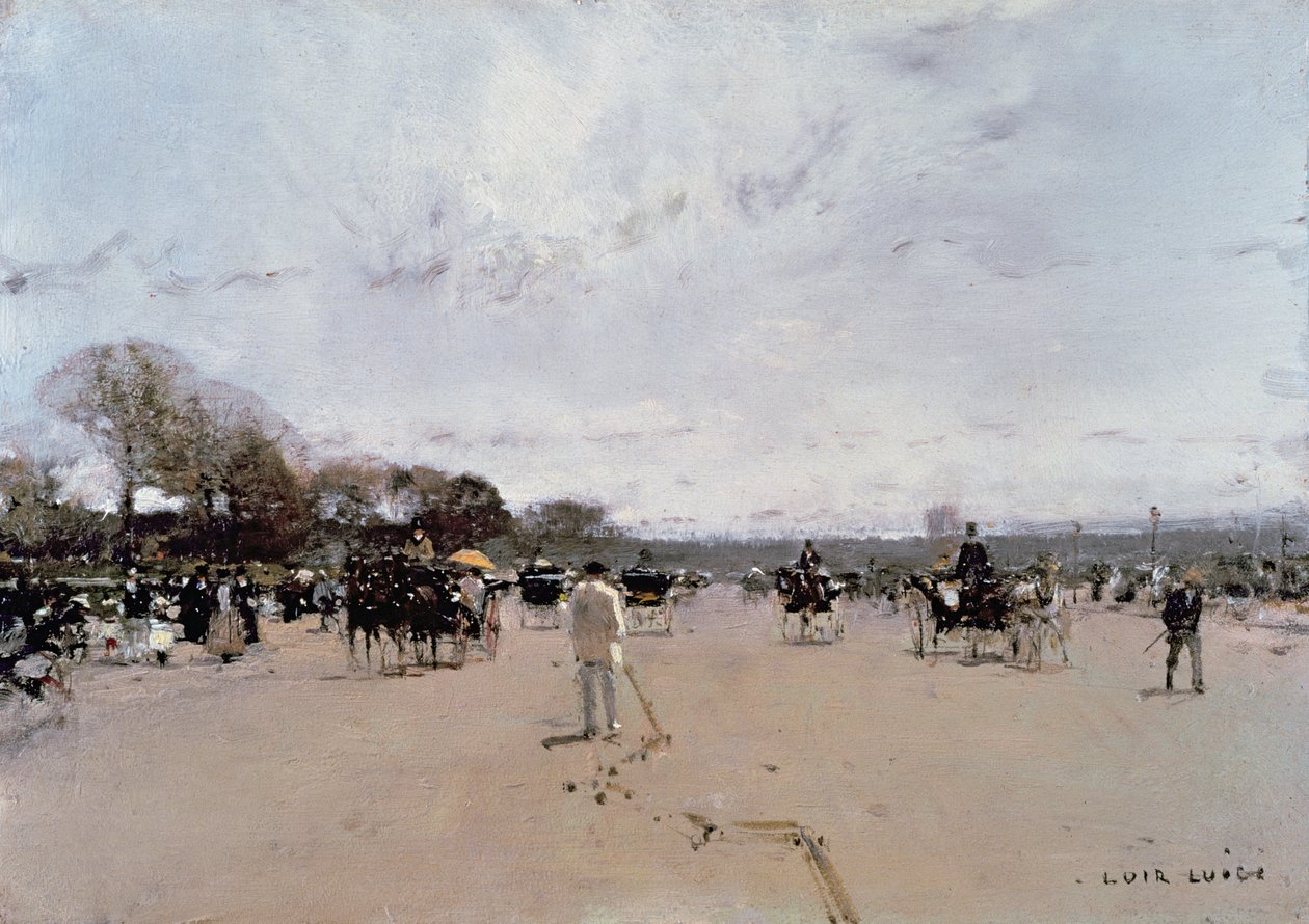 Vagnar på Champs Elysees av Luigi Loir